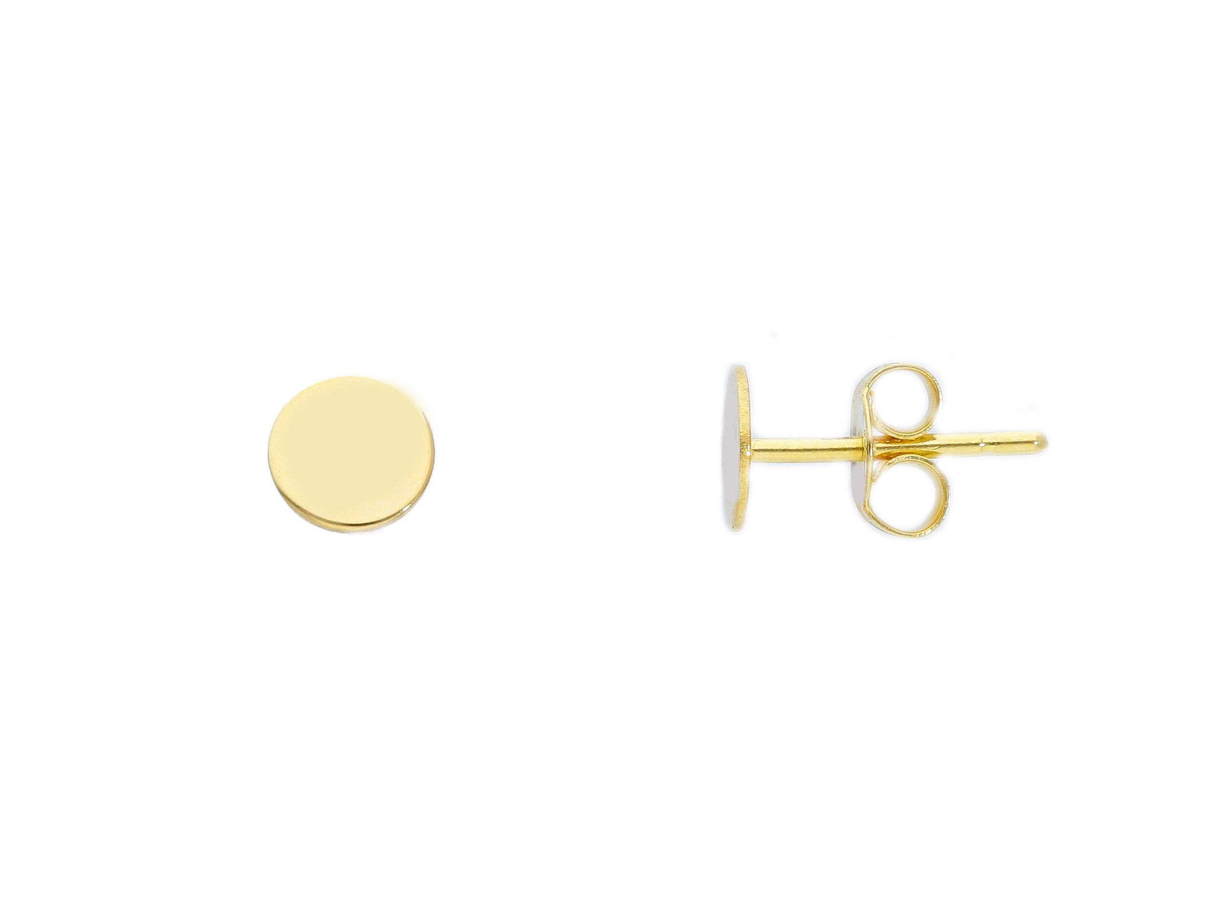 Golden round earrings 14k  (code S254783)